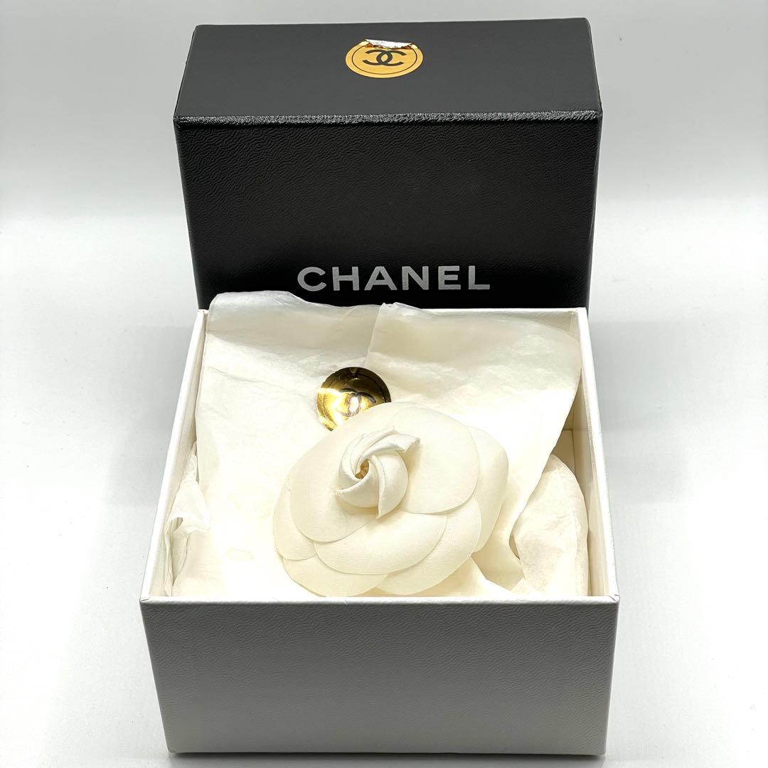 CHANEL シャネル カメリア コサージュ ピンブローチ オフホワイト箱付き