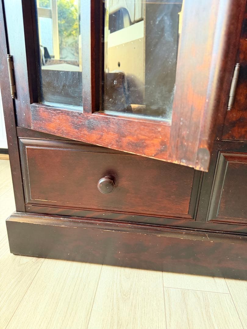 momo 北斗民芸家具 和光 飾棚１２０ 樺材 民芸家具 書棚 食器棚