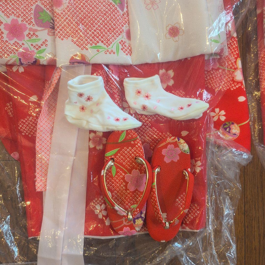 子供用 七五三 衣装 赤 花柄 双子