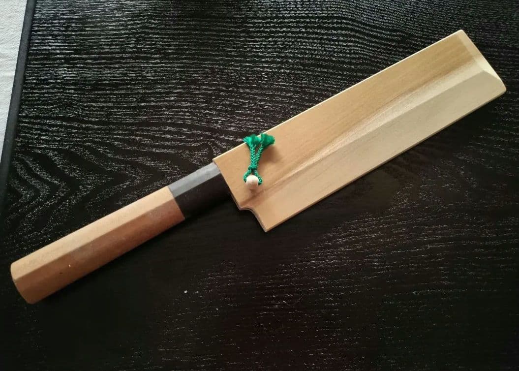 有次　薄刃包丁　別打青鋼　鞘（新品）付き