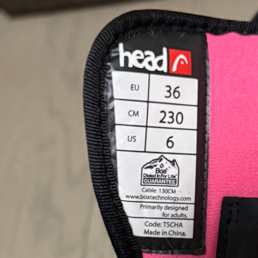 女性用スノーボードブーツ ブラック/ピンク 23cm