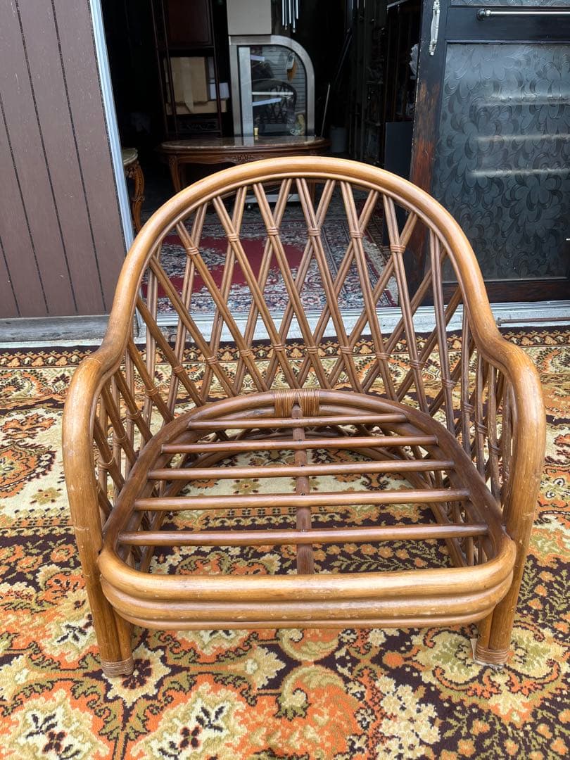 ラタン シングルソファー ② インテリア 昭和レトロ