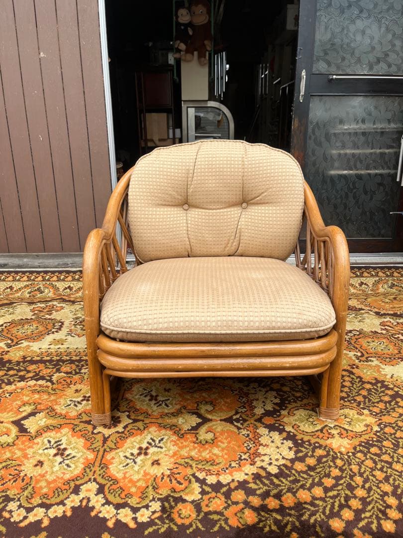 ラタン シングルソファー ② インテリア 昭和レトロ
