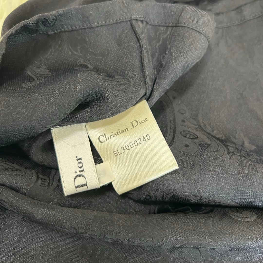 【Christian Dior】 CD シルク100% バックボタン ブラウス