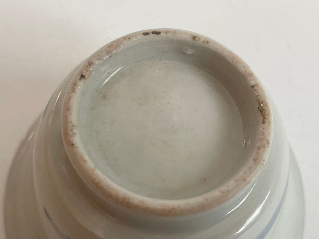 骨董　アンティーク　古伊万里　染付　楼閣文様　端反　蕎麦猪口　カップ