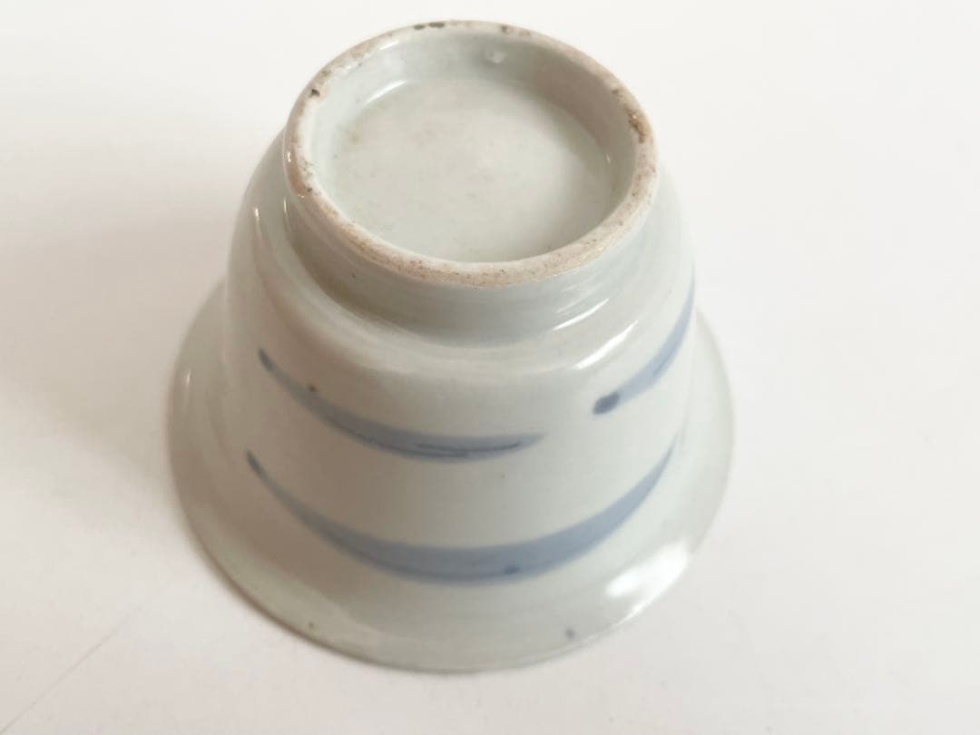 骨董　アンティーク　古伊万里　染付　楼閣文様　端反　蕎麦猪口　カップ