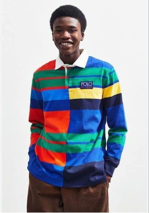 未使用級 XL　ポロラルフローレン　ラグビー ジャージ　特大　マルチボーダー