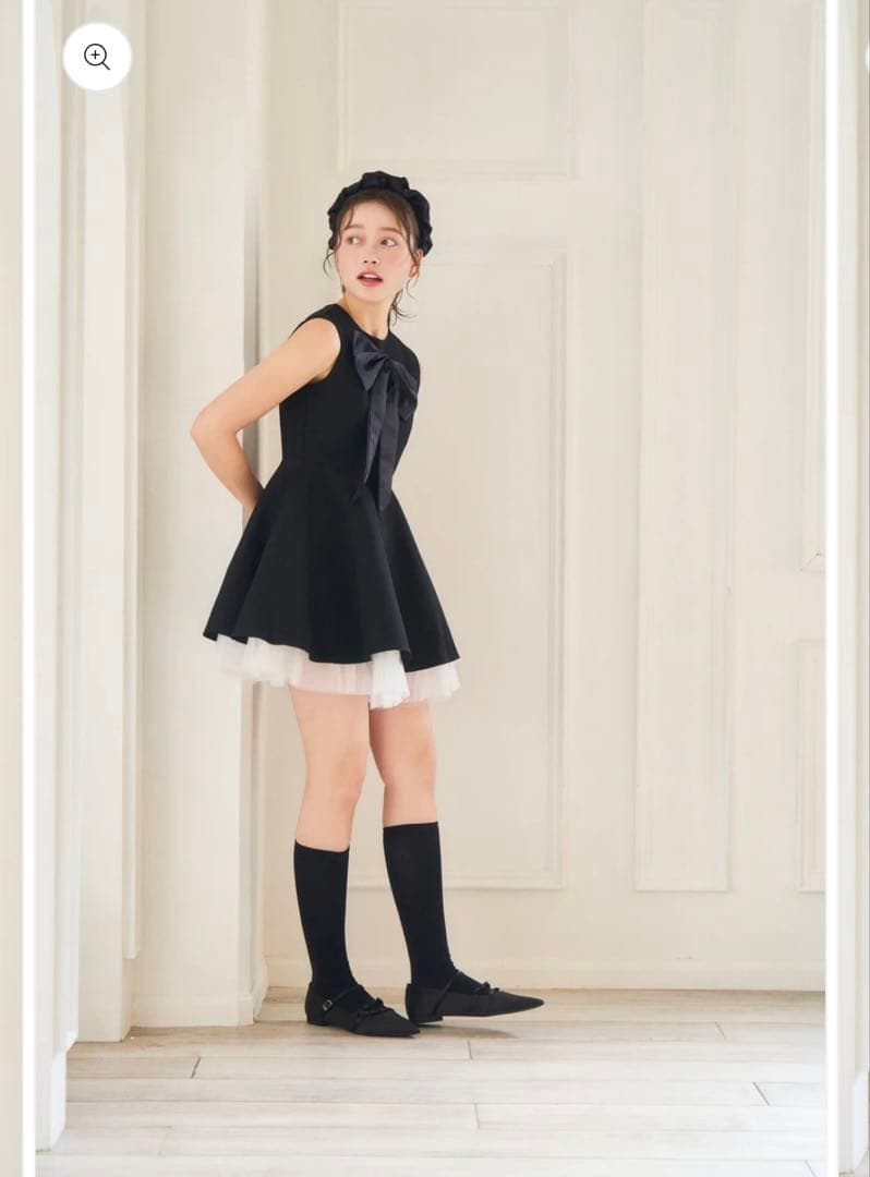 【POMIII PARTAGE】tulle mini op/ブラック(Sサイズ)