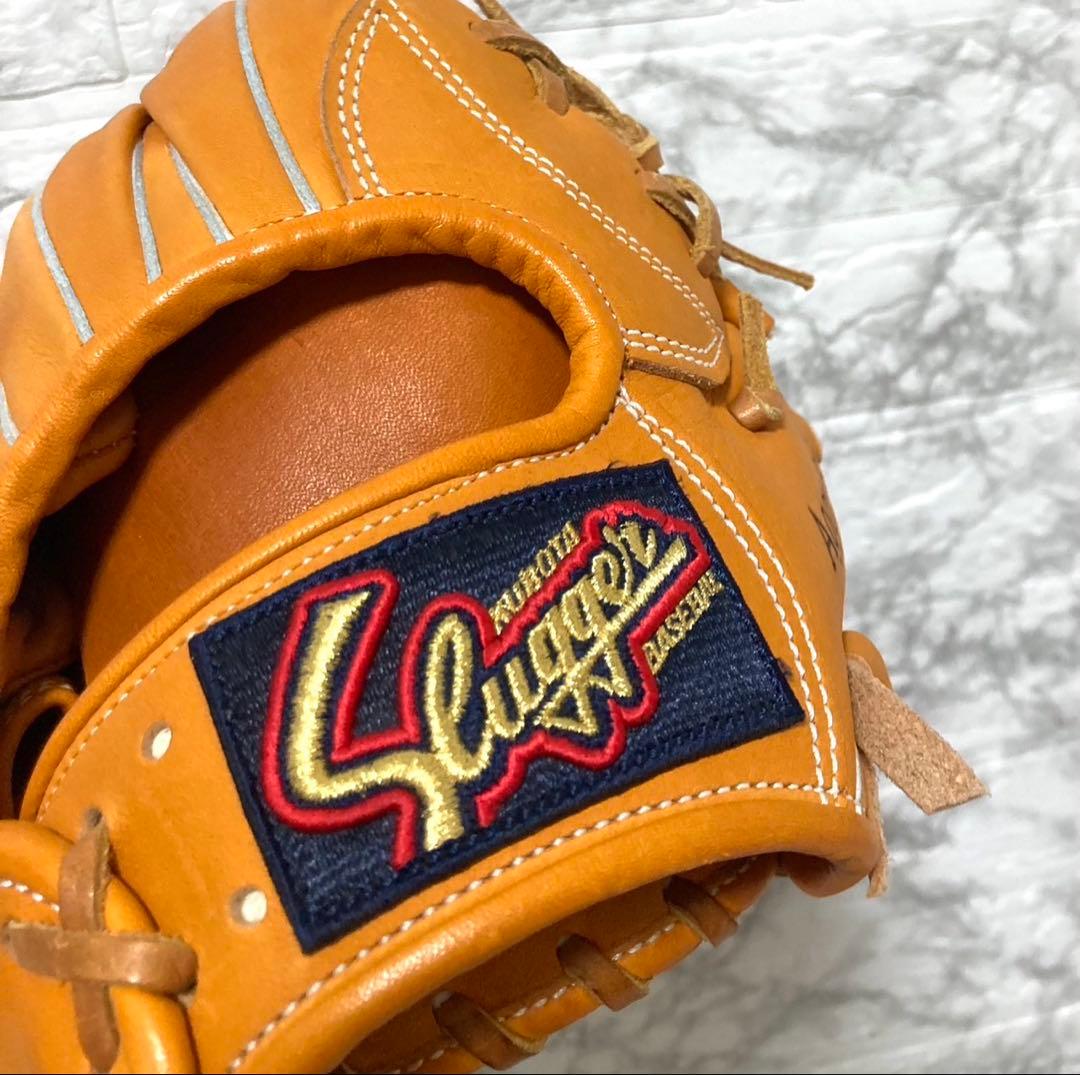 【美品】久保田スラッガー 軟式グローブ KSN-AR4 オレンジ 二遊間向け