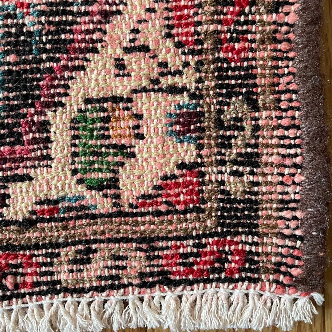 トライバルラグ ハマダン産 本物 ペルシャ絨毯 手織りサイズ 37/52cm