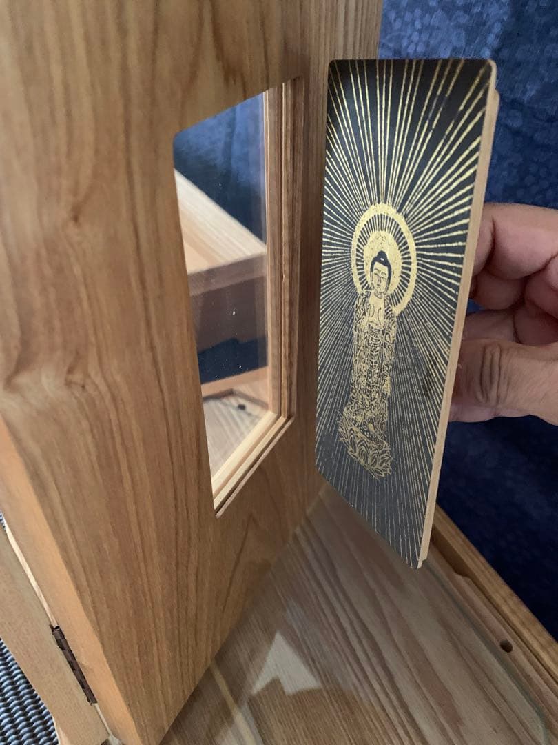 【値下げ】新品モダンミニ仏壇無垢材使用、ペット用にも最適！護摩修法でご祈念済み