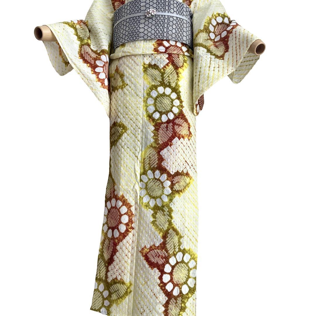 未使用品　有松絞り　絞り染め　絞り浴衣　NO33