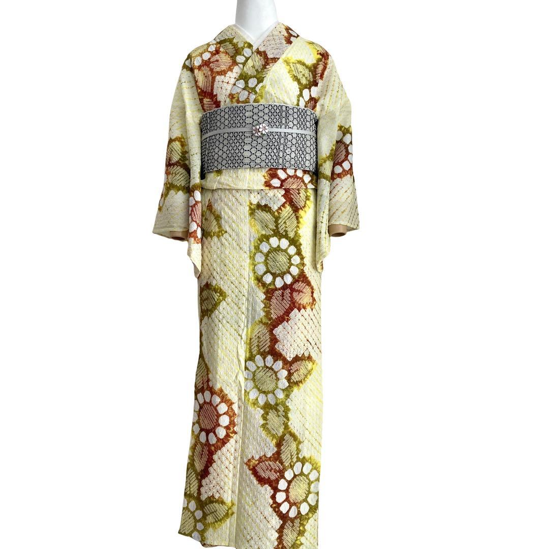 未使用品　有松絞り　絞り染め　絞り浴衣　NO33