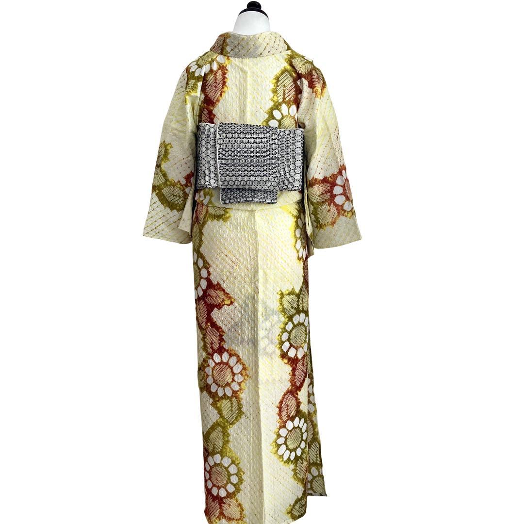 未使用品　有松絞り　絞り染め　絞り浴衣　NO33