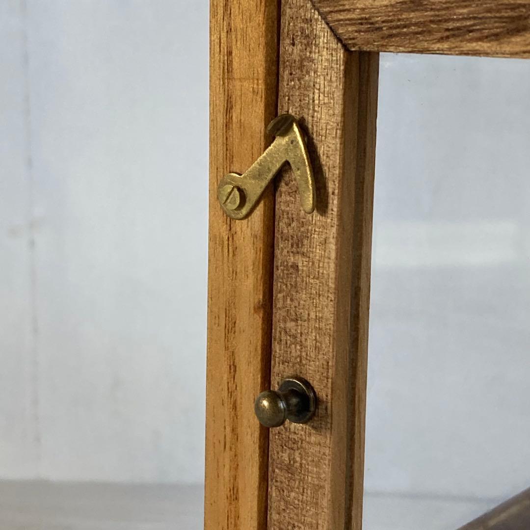 g314 木製ガラスケース 引き出し付き 卓上 ショーケース 小物入れ