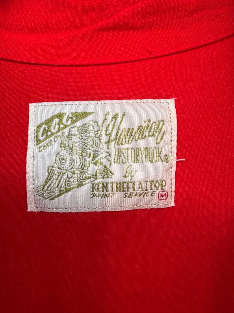 ベレットGT刺繍入り赤シャツ　ボーリングシャツ　ビンテージ　メンズM