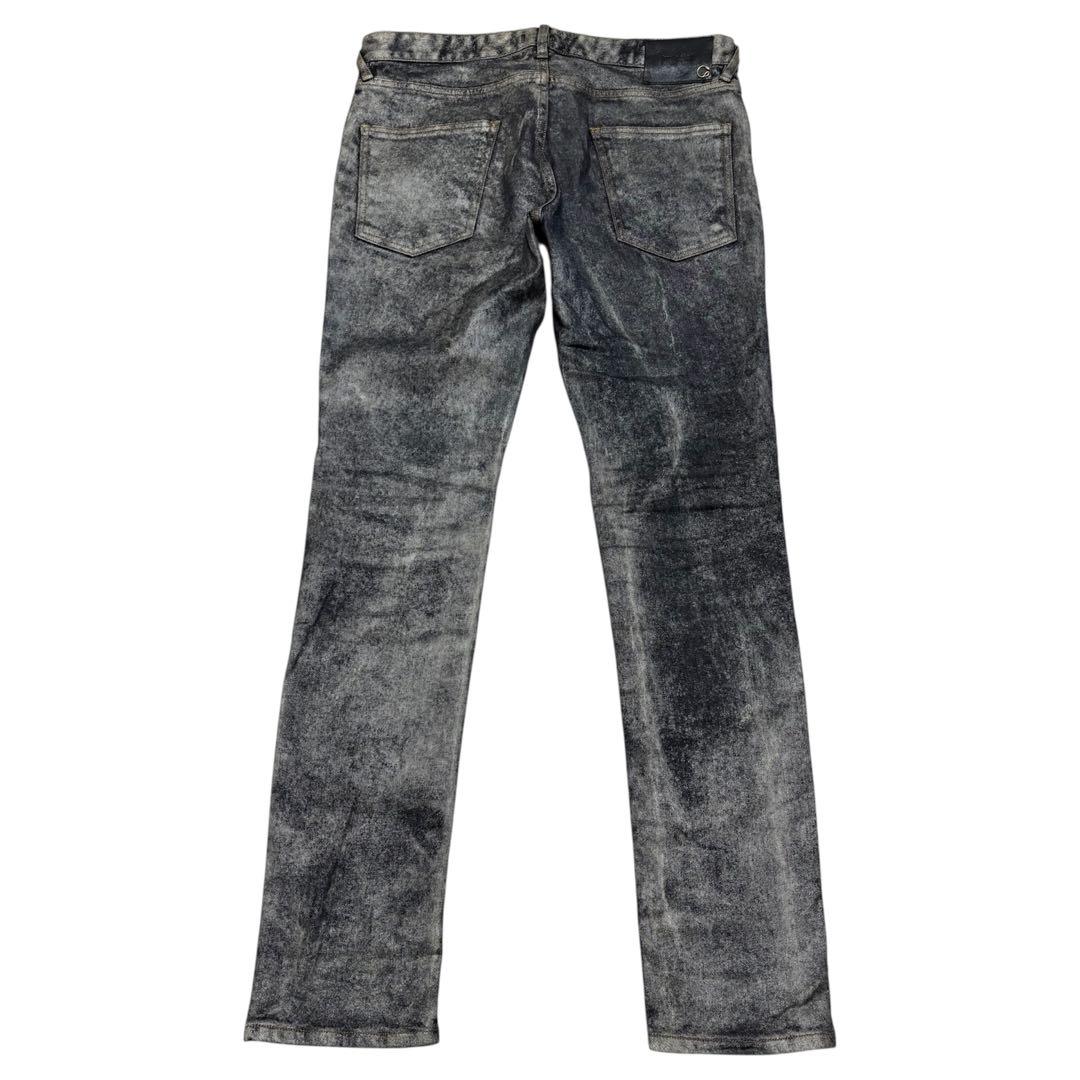 美品 Just Cavalli デニム 箔コーティング ストレッチ スリムパンツ