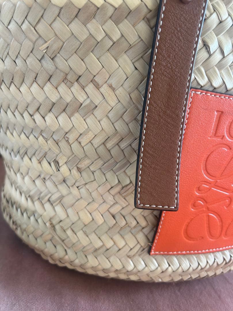 LOEWE かごバッグ ベージュ/オレンジ