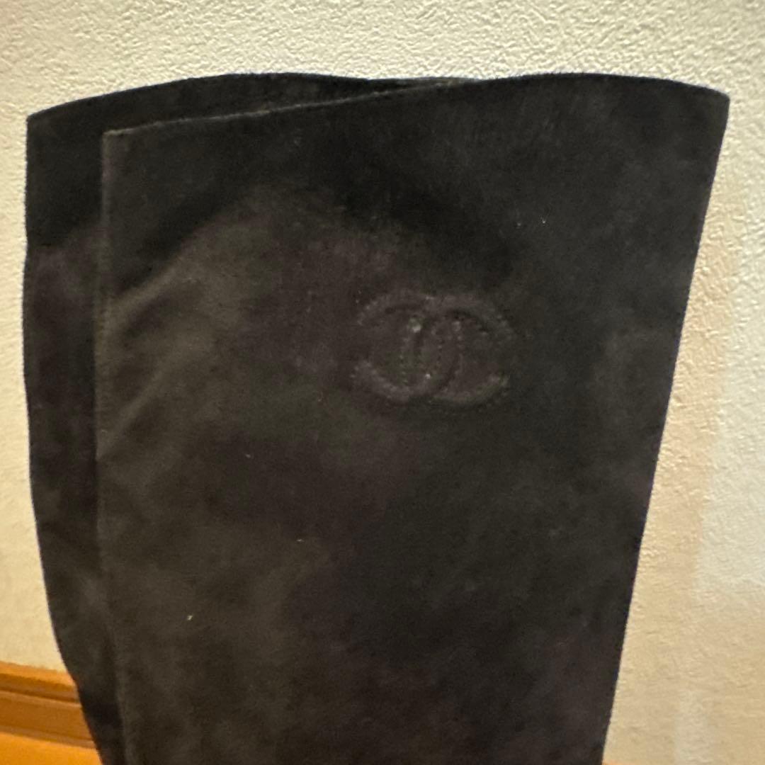 最終価格 CHANEL ブラック スエード ロングブーツ