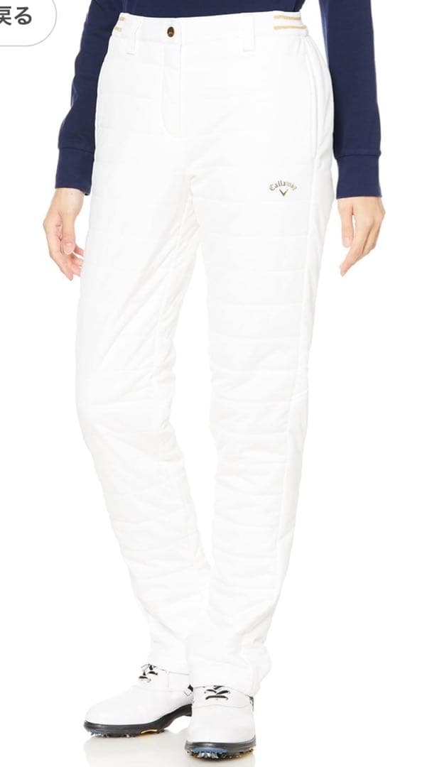 新品未使用 Callaway 防寒ゴルフパンツホワイト冬白キャロウェイ防風撥水