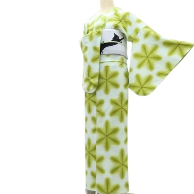 Y3364◆新品 板締め絞り 綿 仕付け糸付 浴衣 洗える夏着物