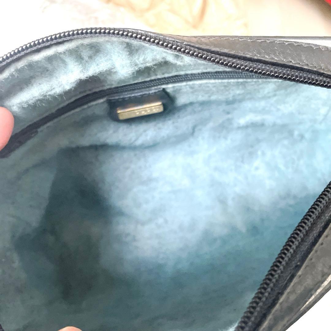 希少⭐︎GUCCI マイクロシマ PVCレザー ネイビー ショルダーバッグ