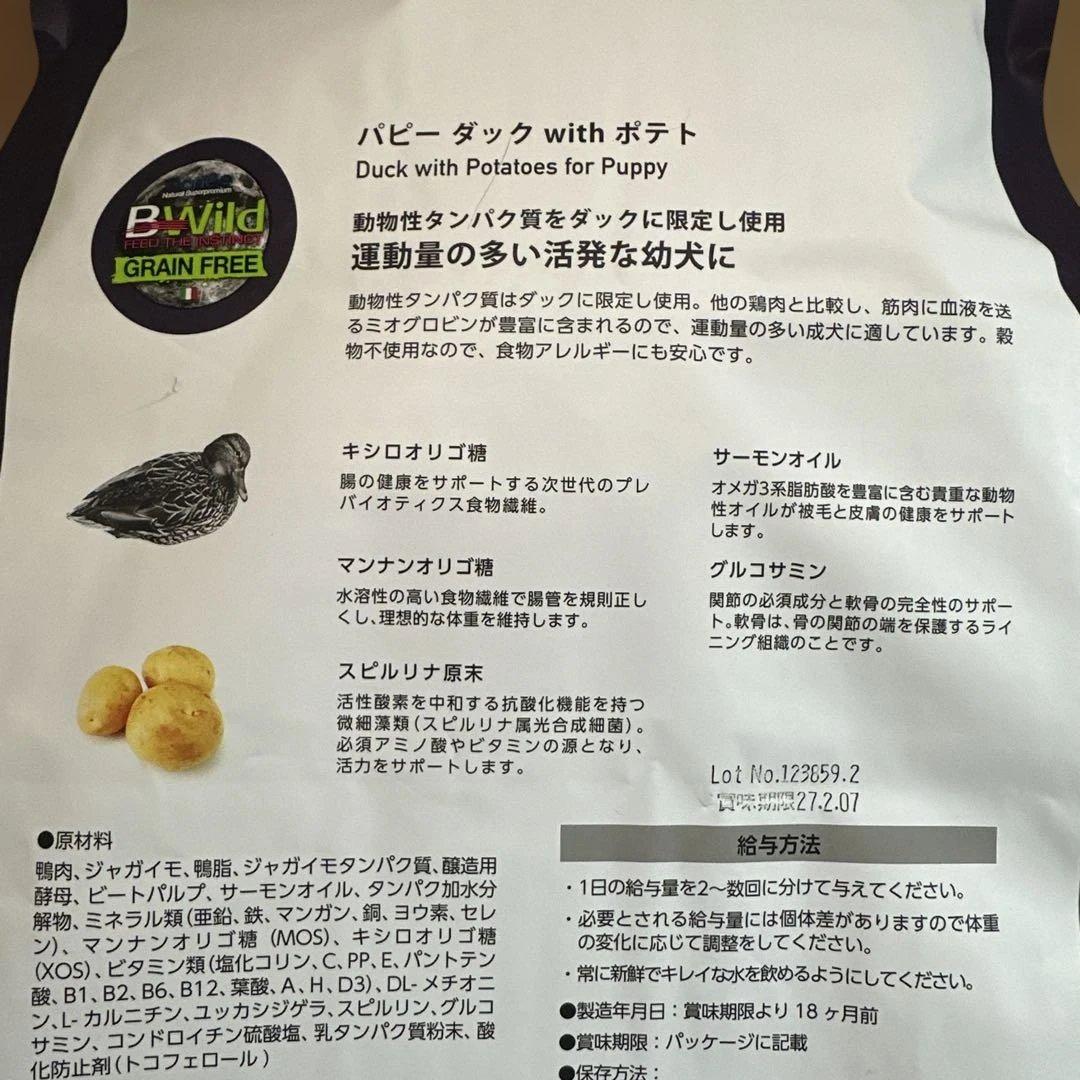 新品Bwild Grain ダック with ポテト 800g×6 3k×1袋