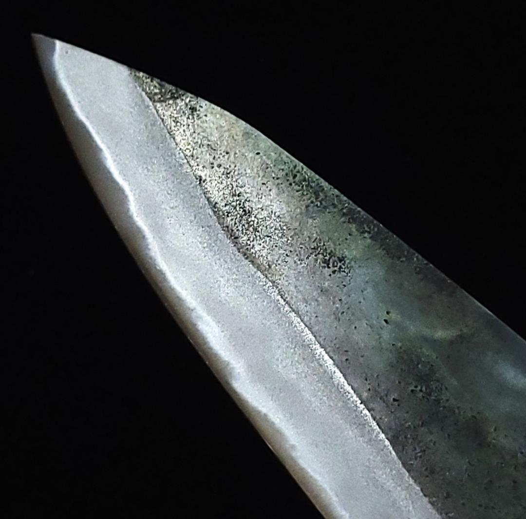 白紙1号 黒打 万能包丁 150㎜ G8041 焼柄 月光作　手作り