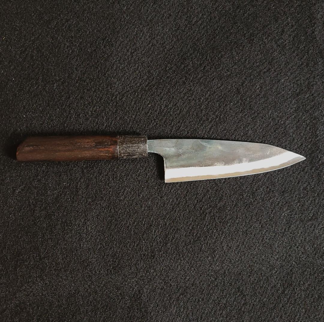 白紙1号 黒打 万能包丁 150㎜ G8041 焼柄 月光作　手作り