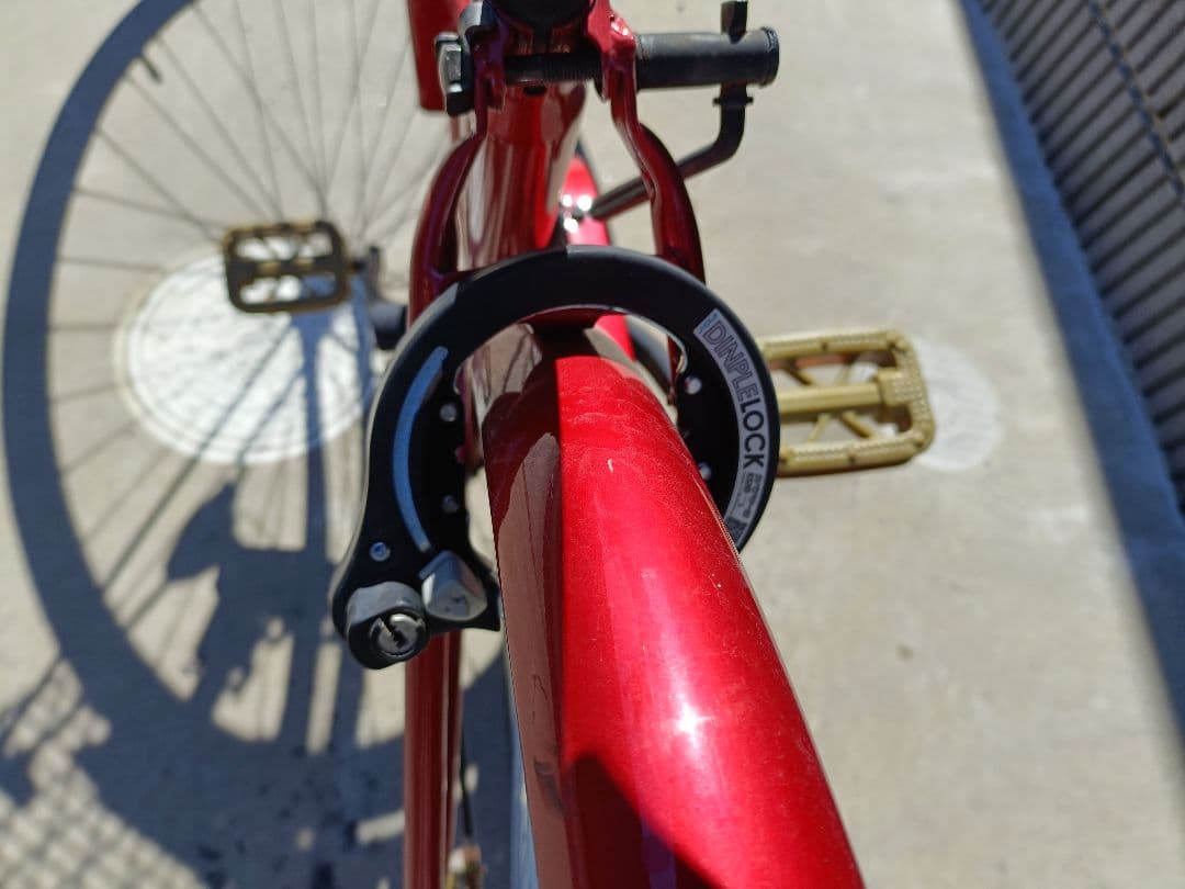 シティサイクル 赤 カゴ付き