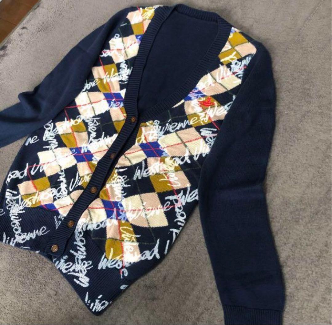 最終値下げ 定価90000円　ヴィヴィアンウエストウッド　アーガイルカーディガン