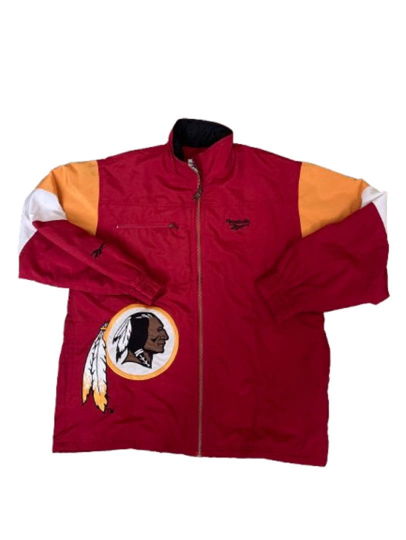 90s Reebok NFL レッドスキンズ ジップジャケット XL 赤 刺繍