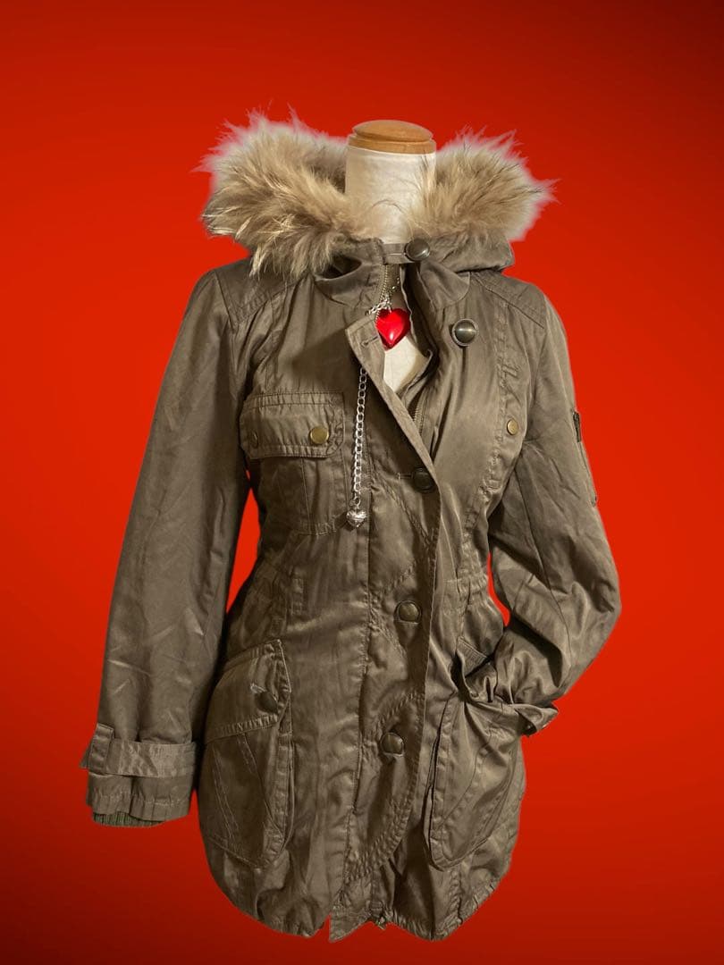 y2kモッズボアラビットファー00s平成ギャルフェアリーグランジロックミリタリー