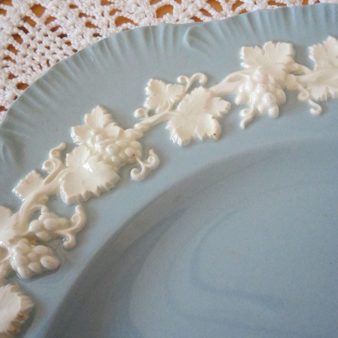 クイーンズウェア　エンボス　ラベンダー　シェルエッジ　２枚　ウェッジウッド