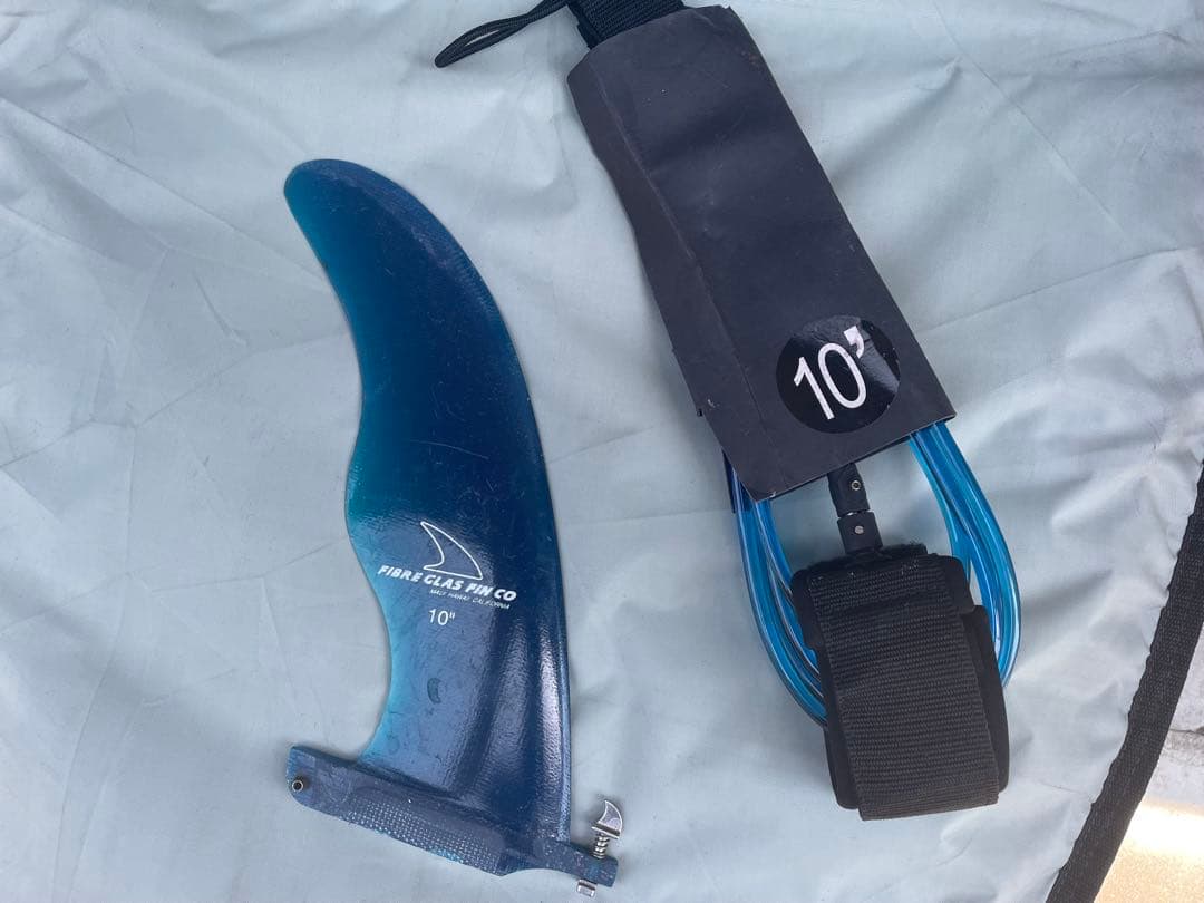 ロングボード 9'6\" 青ハードケース、フィン&リーシュコード付き　引き取り限定