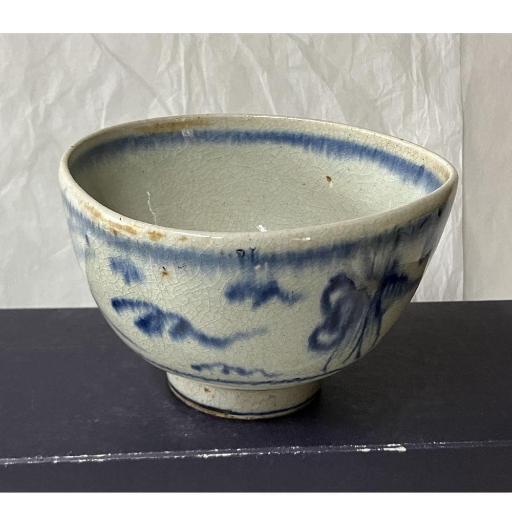 w160 平安 春峰 倣 安南茶碗 蜻蛉画 共箱 蜻蛉 とんぼ 抹茶碗 茶道具