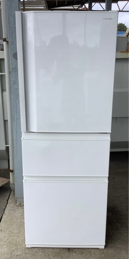 ま 2021年製 東芝 3ドア冷蔵庫 GR-S33SC(WT) 326L