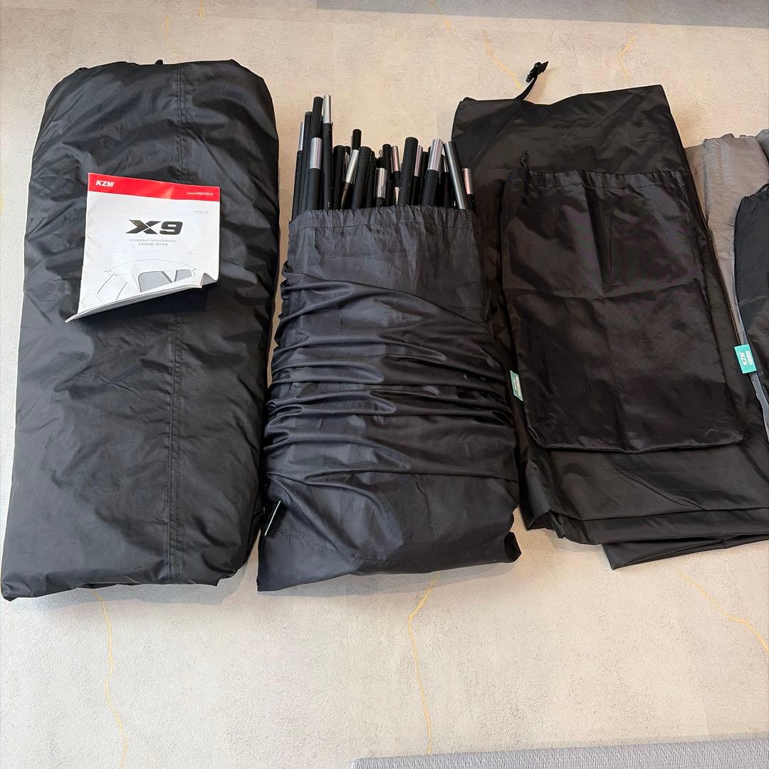 短期間大幅値下げ！KZM X9 大型テント ファミリー 4〜5人用