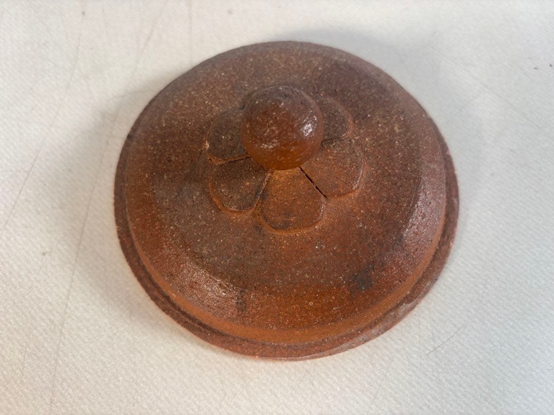 陶器製茶道具 鳳凰風炉　茶釜　敷板(皿)付き