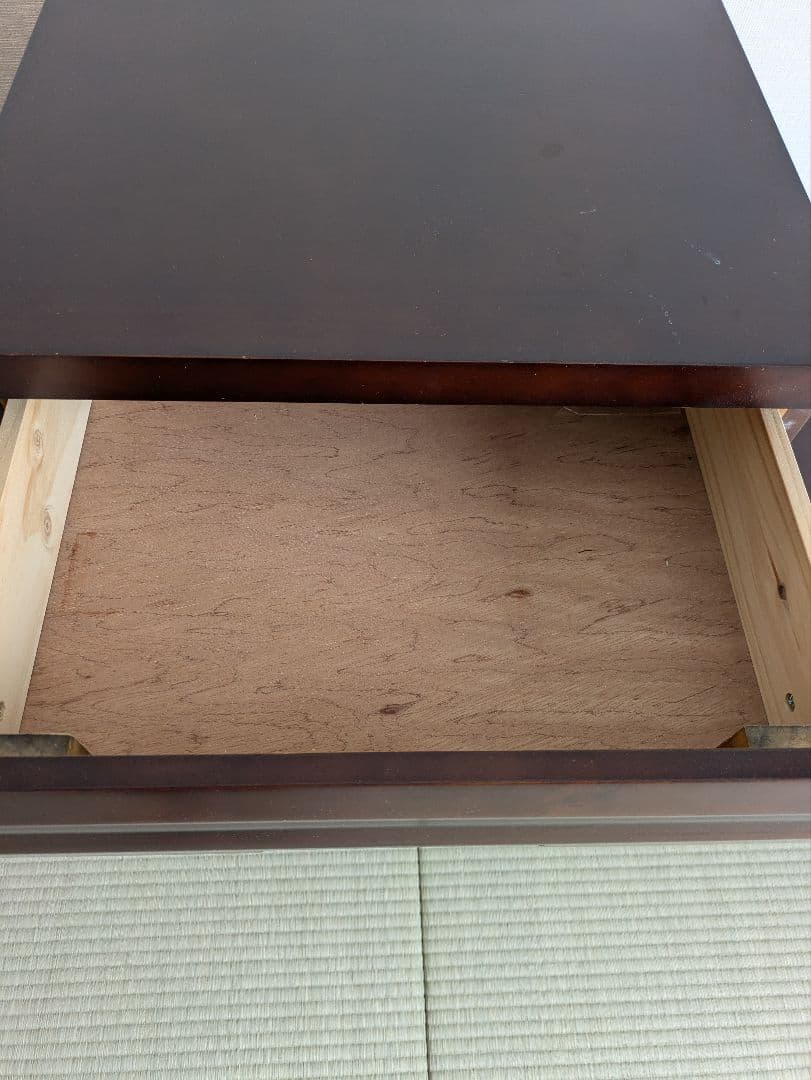 【しろぴー】木製チェスト、ファンデ、ファー付きポンチョ　3点おまとめ