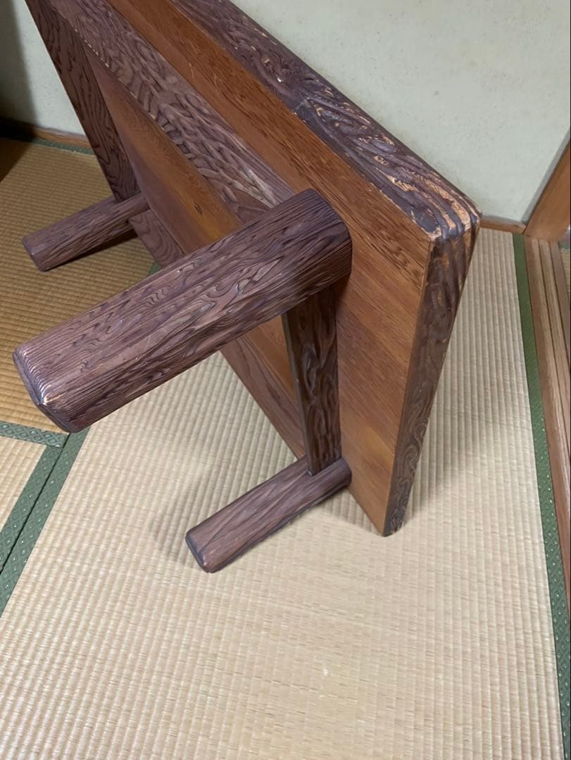 屋久杉長方形座敷机　刻印あり