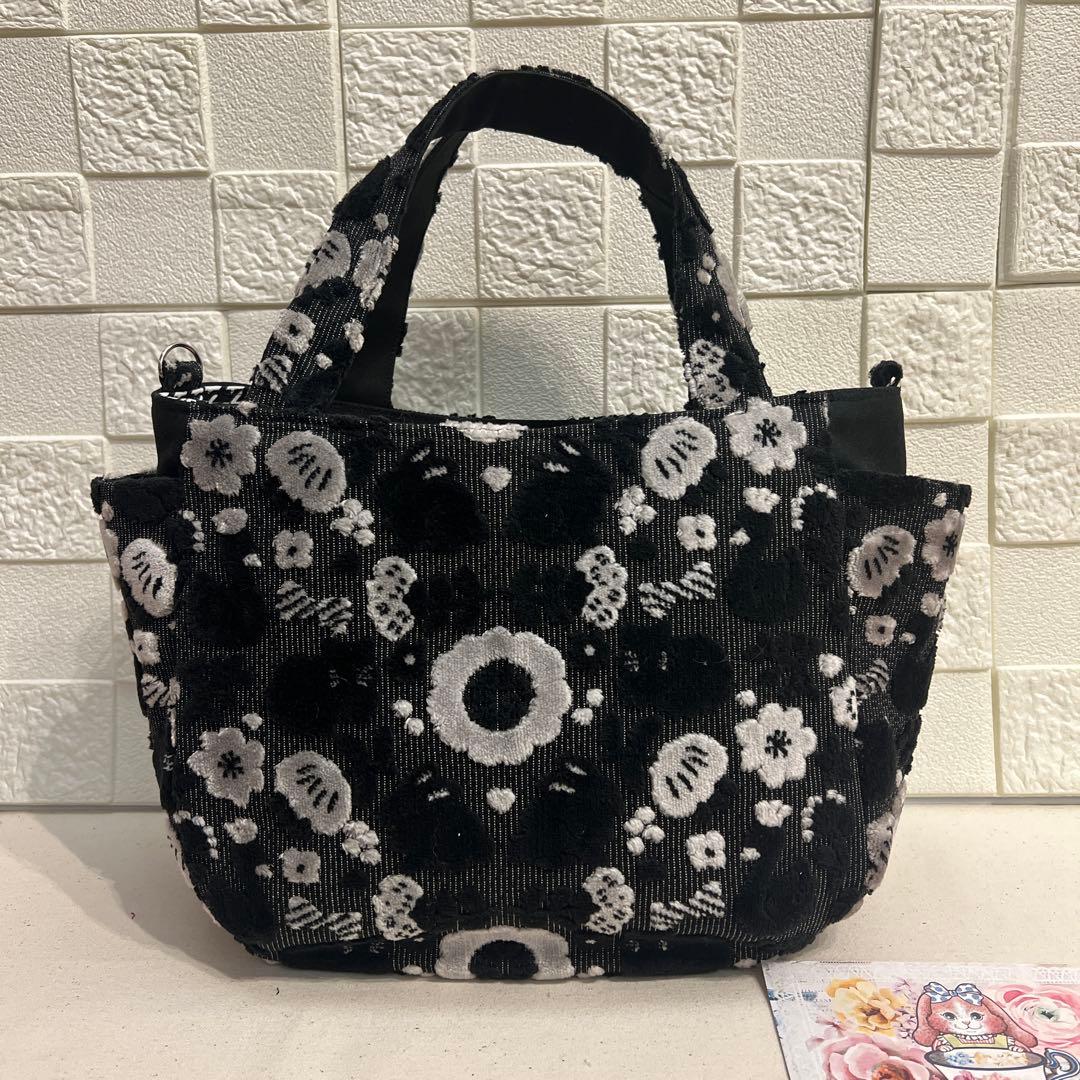 専用【ジョリーフルール】もふもふ　チューリップバック　M パンダブラック