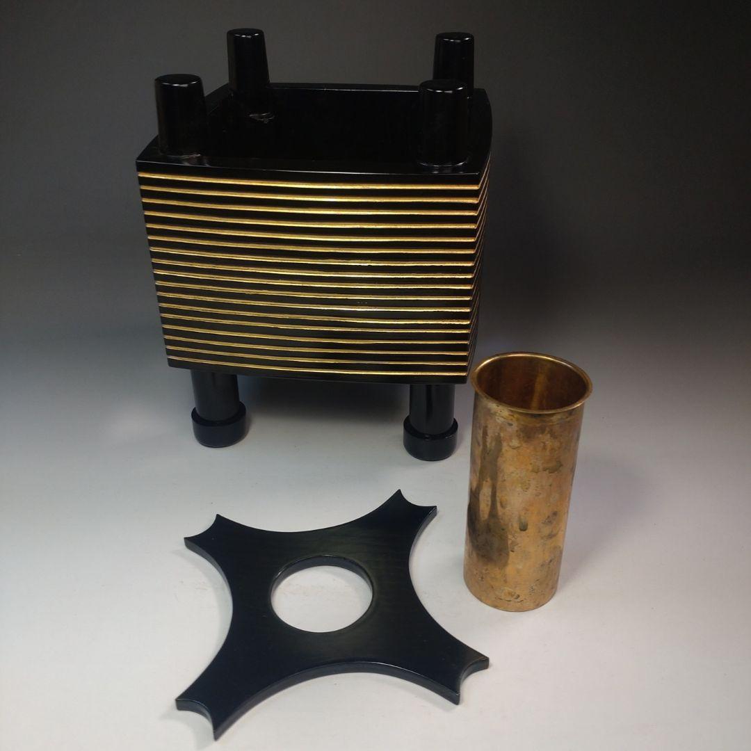 イ221 花入『初瀬川　柳庵』『柳庵好　金線糸巻花生　漆塗　共箱』茶道具