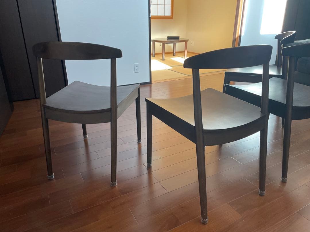 ダークブラウン 木製ダイニングチェア☆2☆送料込