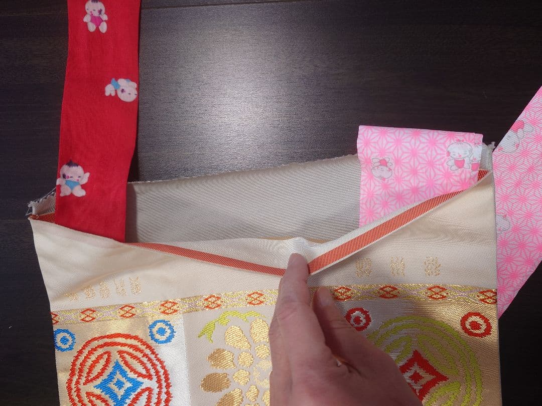 七五三　作り帯　正絹　龍村
