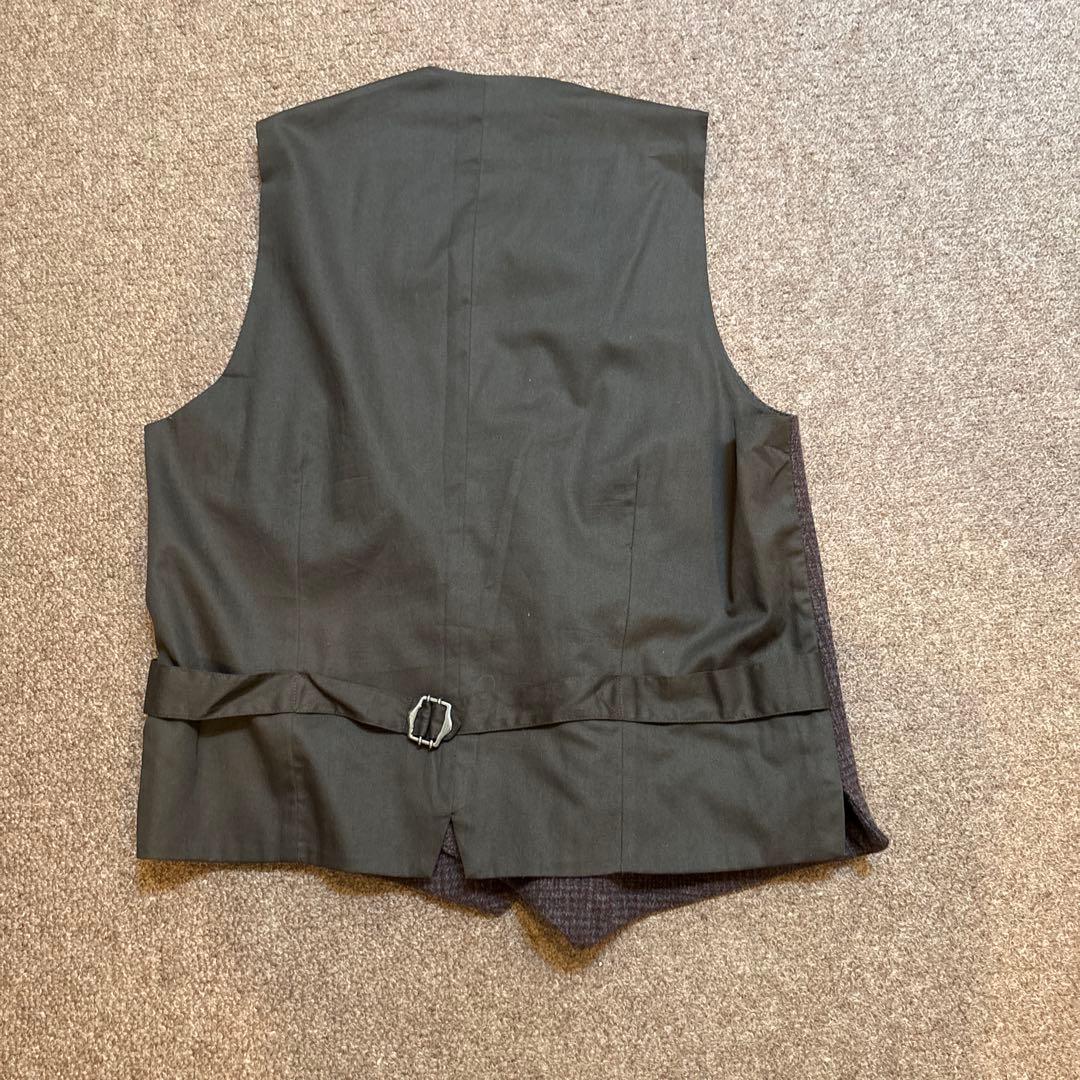 ラルディーニ　チェック柄 ダブルボタン ベスト