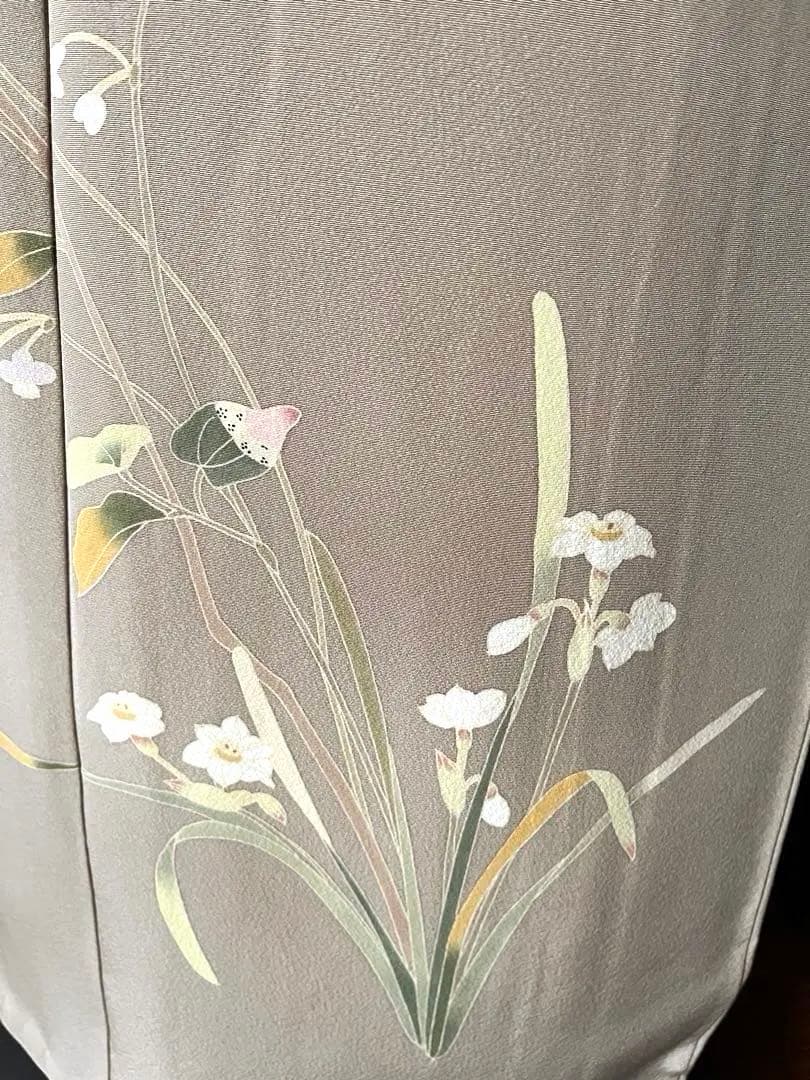 【訪問着】京加賀友禅　松本健一　優美な手描き友禅　亜麻色　＋　身幅直し