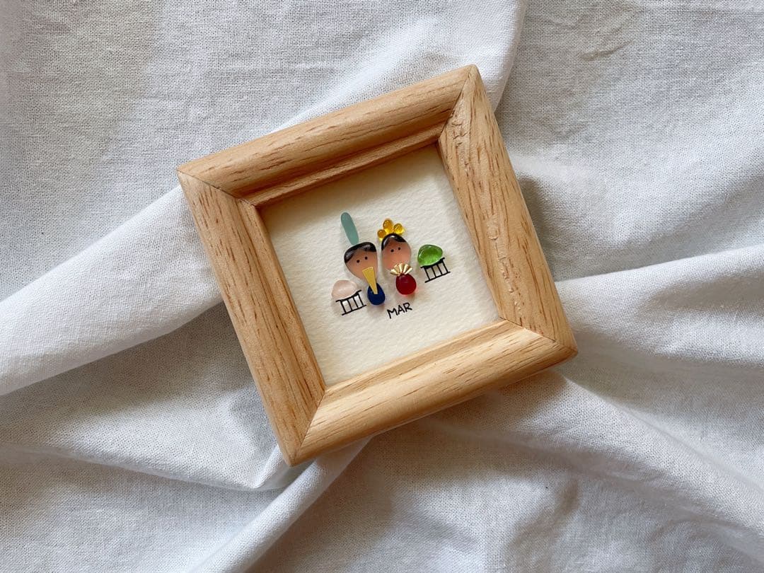 シーグラスアート　オーダー　12ヶ月カレンダー・干支　ミニサイズ