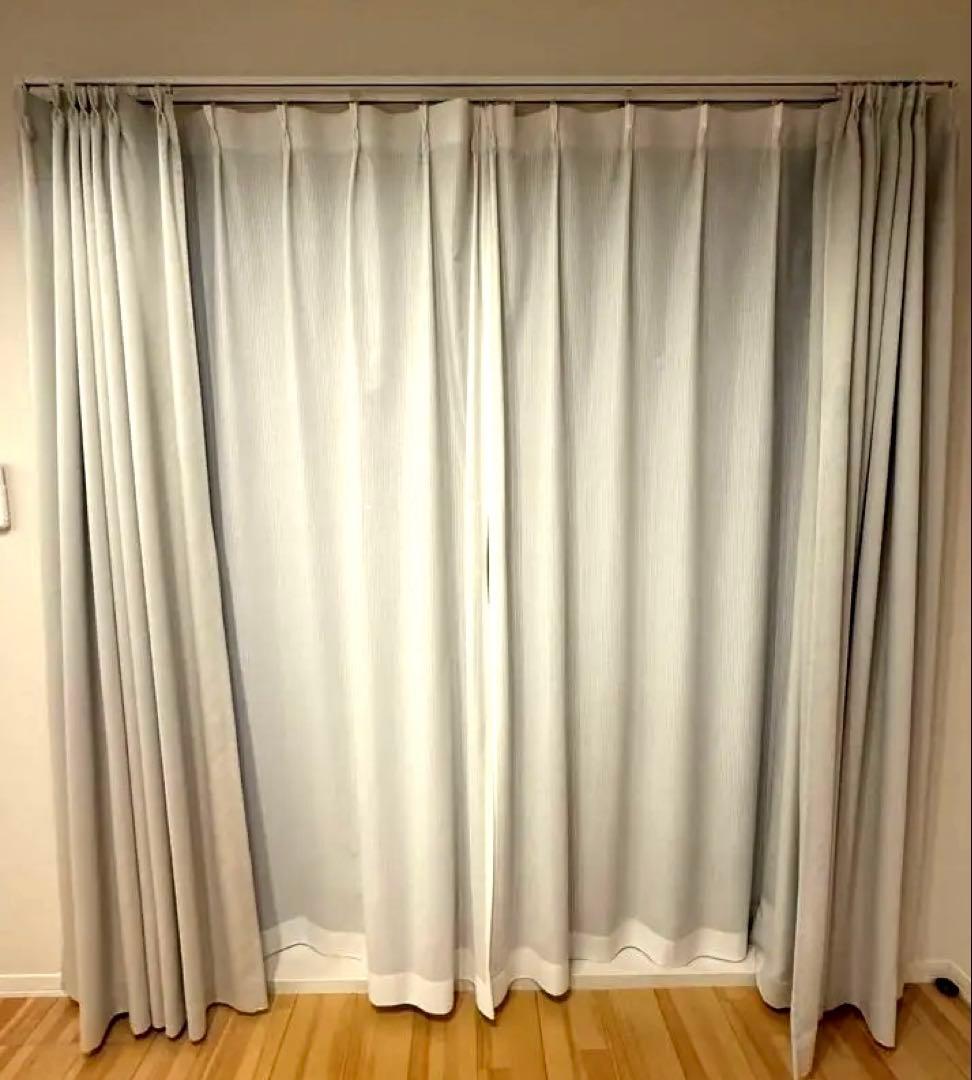 【遮光1級】カーテン　掃き出し窓用　レースカーテン付