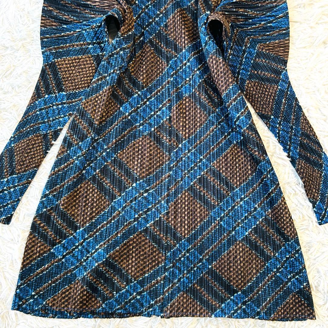 プリーツプリーズ ロングカーディガン バルーンスリーブ イッセイミヤケ